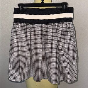 Maeve Black & White Patterned Knit Waist Skirt with Pockets